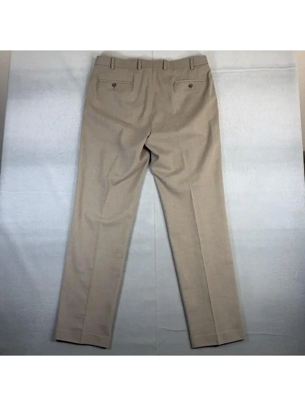 Lauren Ralph Lauren Dress Pants Mens 36x34 Beige Flat Front Straight Classic Fit